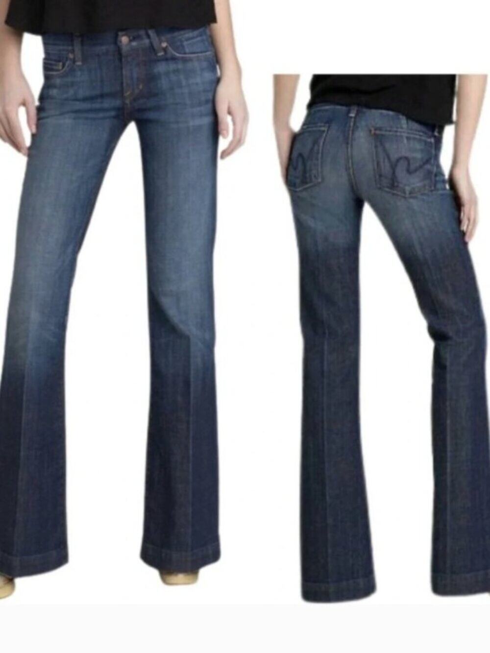 Citizens Of Humanity  Faye #003 Low Waist Full Leg Dark Wash Jeans Size 29